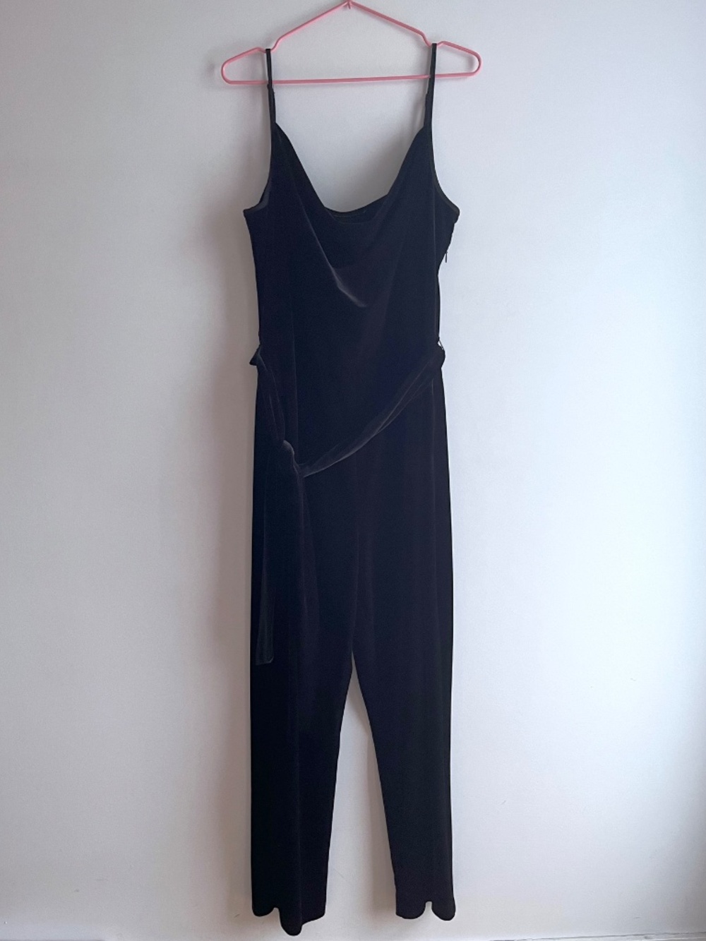 Banana Republic velvet jumpsuit with tie waist and cowl neck - Size 14